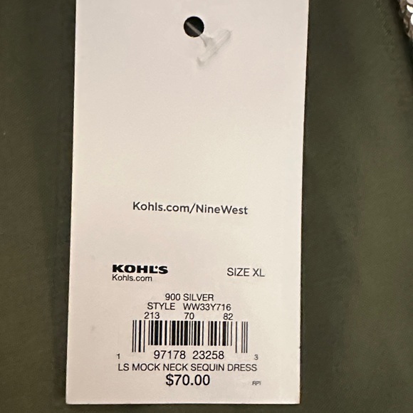 Silver Sequin Long Sleeve Dress - Picture 13 of 16